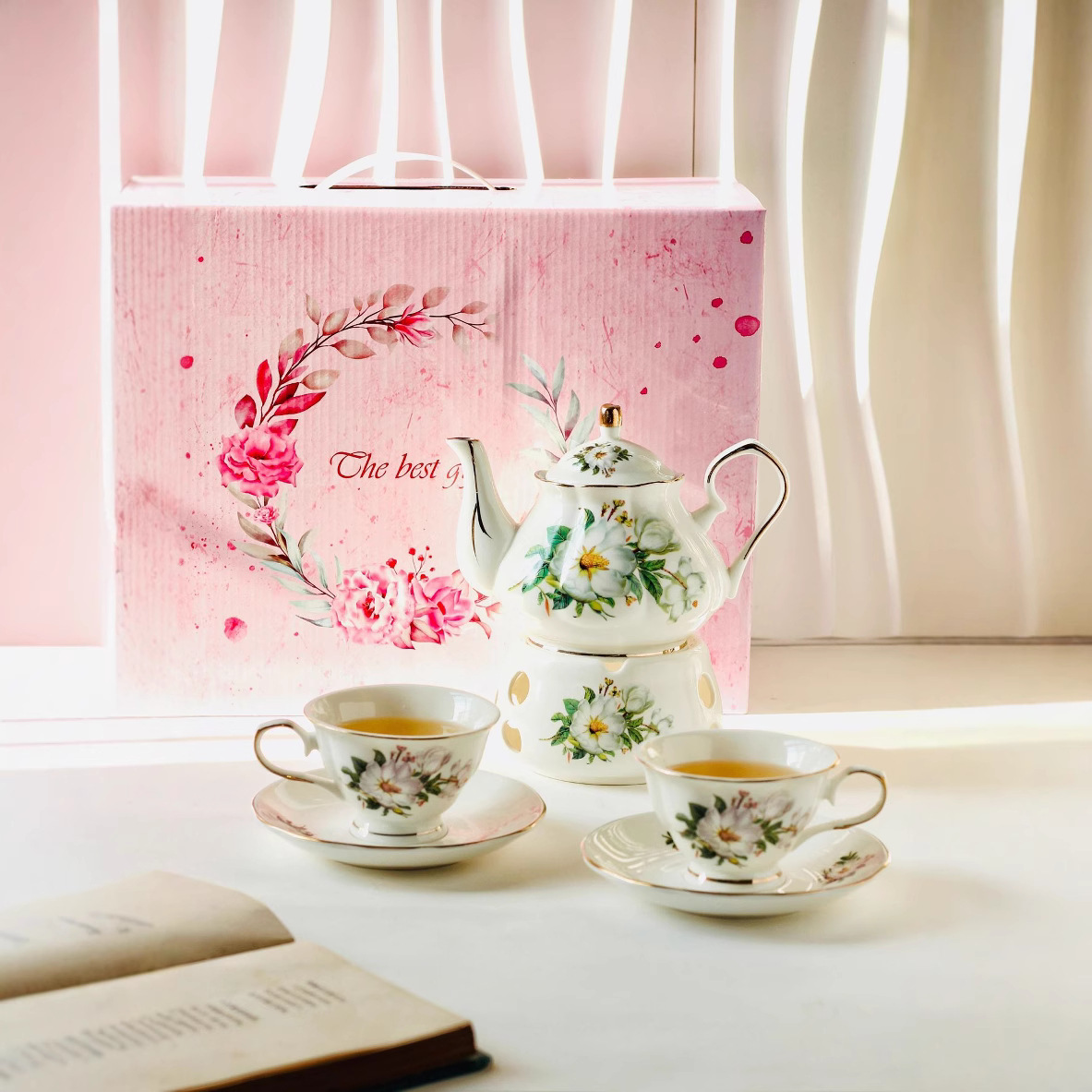 禔福轻奢复古陶瓷杯下午茶茶具套装批发闺蜜新婚礼物陶瓷咖啡杯