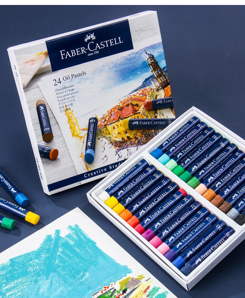 A complete set of 36-color Shan Hai Jing professional heavy-color oil pastels from Faber-Garter, Germany, with 24 macaron basic crayons pic 29