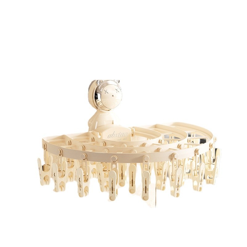 吸盘晾衣架家用可折叠免打孔壁挂式多功能内衣袜子晾晒架夹子架01098详情图5