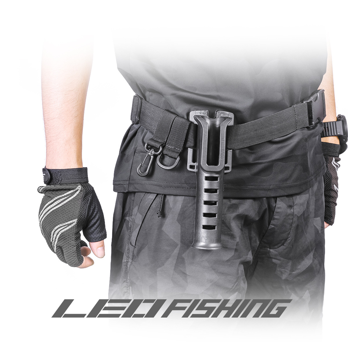 28157 LEO/ Leou [Fishing Rod Belt and Rod Support Frame] Portable Lull Waist Support fishing Gear wholesale Application Scenario