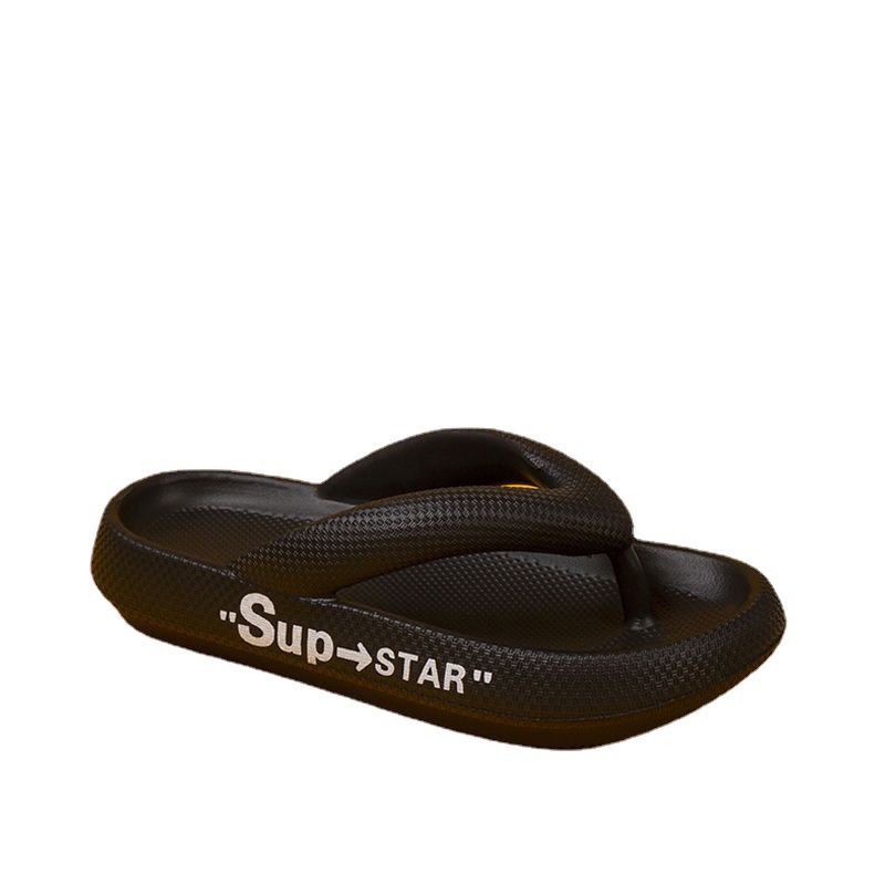 Flip-Flops Female Summer Wear Fashion Letters Stepping On Shit Sense Of Anti-Slip Wear-Resistant Thick Bottom Clip Foot Beach Slippers Wholesale Item Picture