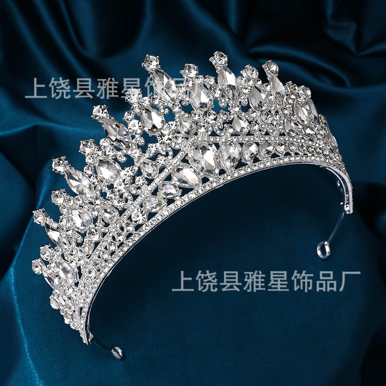 Fashionable crystal super glittering wedding dress, dress, hair accessory, luxurious and grand, Baroque queen bride wedding headwear, crown details Picture