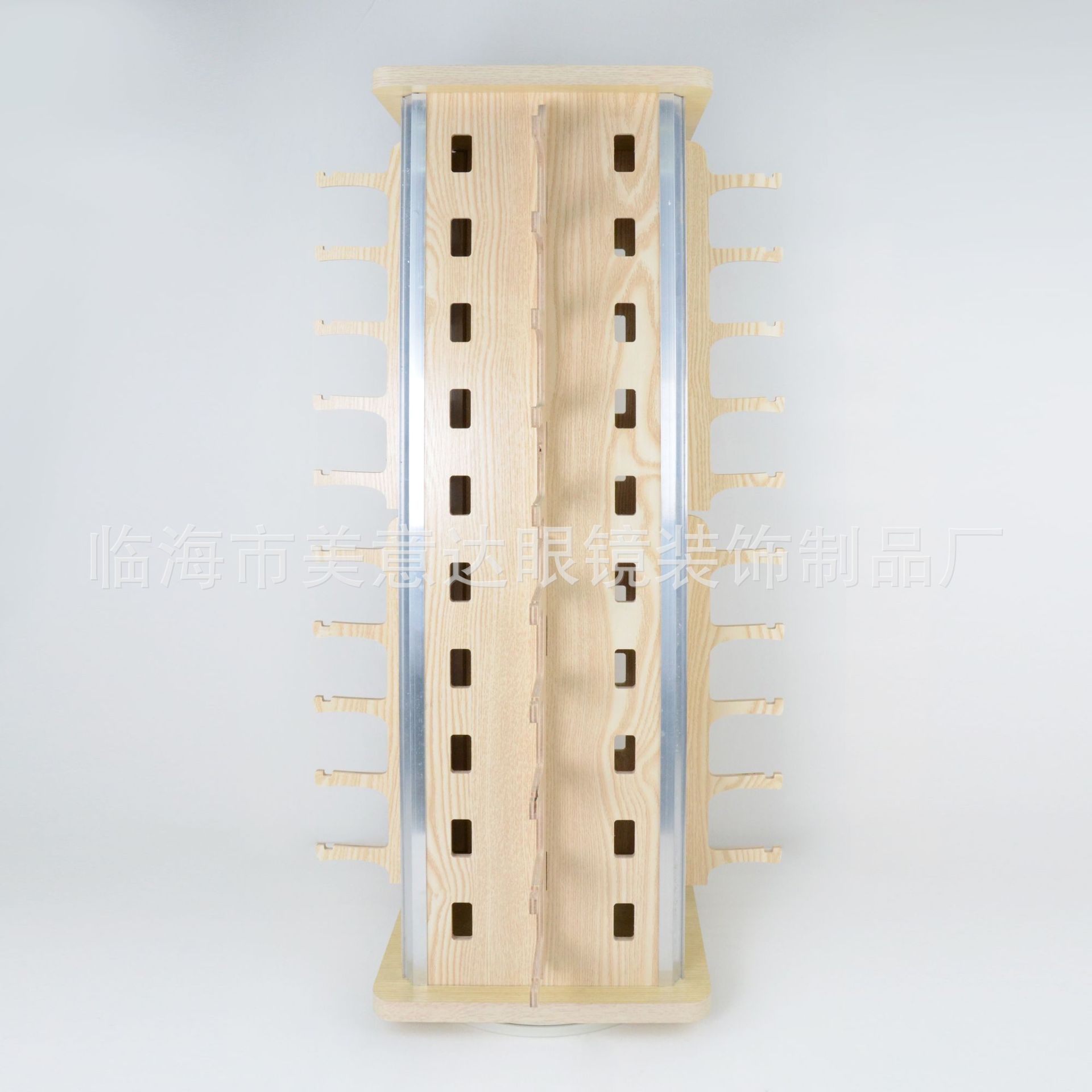 أربعون نظارة خشبية دوارة مزودة بنظارات دائرية من أربعة جوانب Specification image