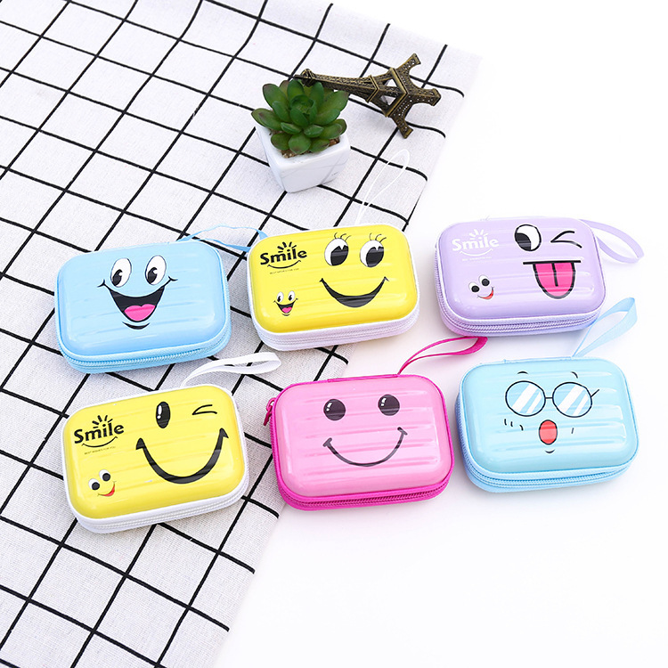 Cartoon creative tinplate coin purse, smiling wallet, key coin case, storage bag, children's small bag in stock wholesale