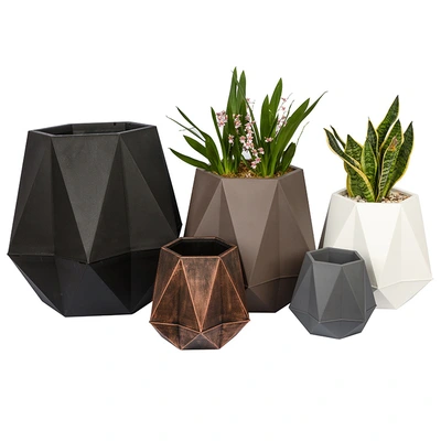 Creative three-dimensional diamond shaped double set of plastic flower pot gardening ornaments table desk office student hotel decoration home ornaments brush paint flowerpot new flowerpot Long Dashen gardening thumbnail