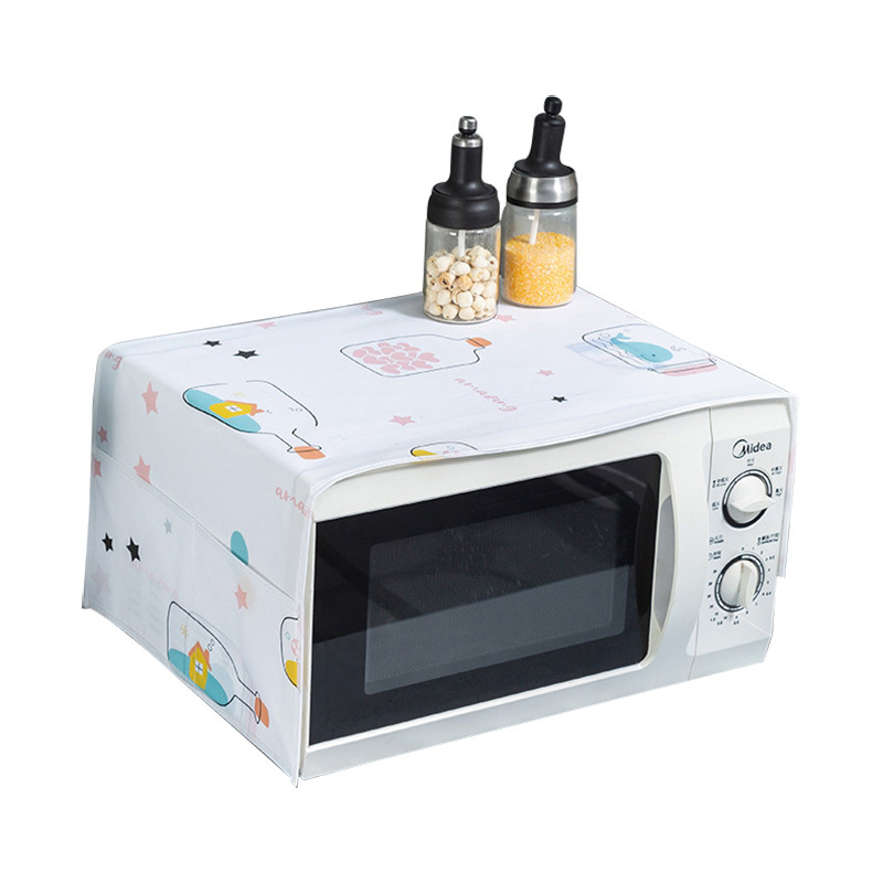 Microwave Oven Cover Oven Cover Towel Dust Cloth Peva Cotton Microwave Cover Oil Proof Dust Jacket Cloth Item Picture