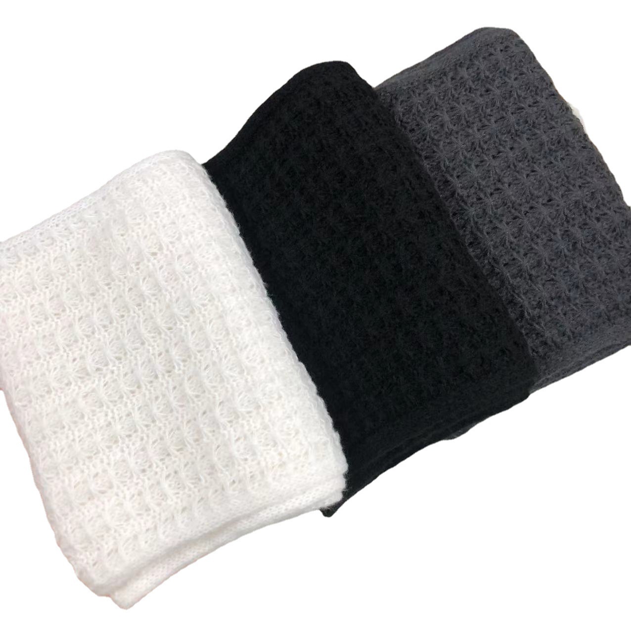 En stock crochet flor calado bufanda versión coreana estudiante japonés rayas punto chal otoño invierno chica caliente punto cuello Item Picture