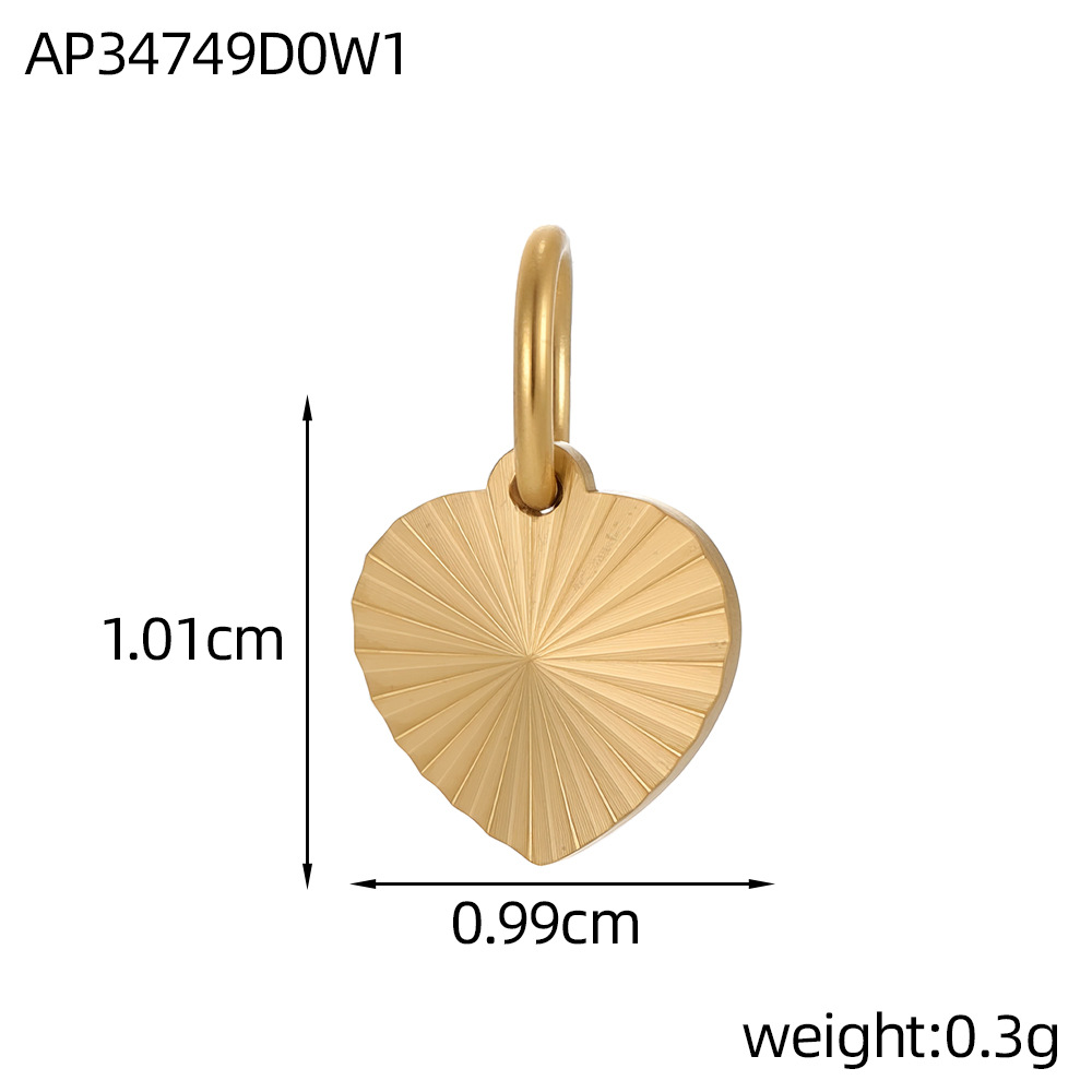 Cross-border best-selling stainless steel pendant texture pattern round plate heart four-leaf clover diy bracelet necklace accessory pic 38
