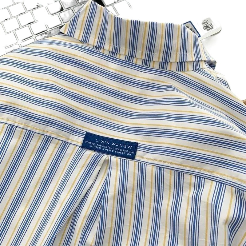 Boys' shirt 2024 Stylish spring and autumn striped long-sleeved shirt for children, Korean-style casual top for kids, thin and trendy Item Picture
