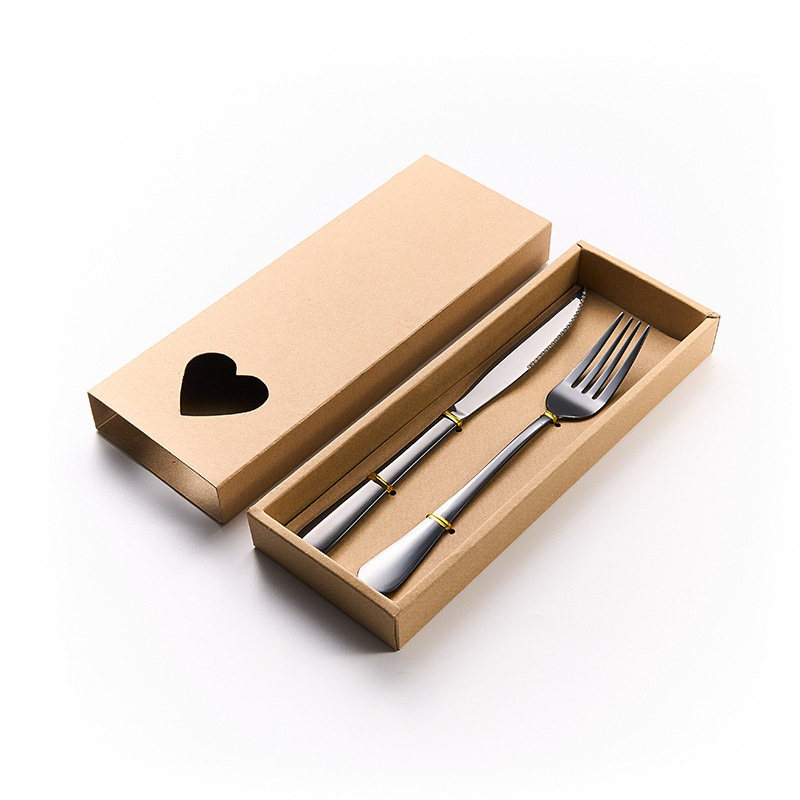 Island Strange Stainless Steel Knife And Fork Commercial Hotel Restaurant Western Food Knife And Fork Portable Gift Box Thickened Knife And Fork Two Sets Wholesale Specification drawing