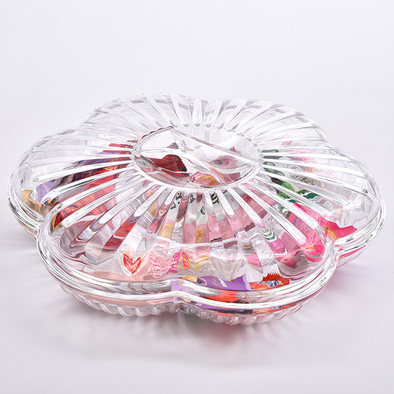European Acrylic Dry Fruit Tray Division With Cover Candy Melon Seed Storage Box Stall Supply Transparent Fruit Tray