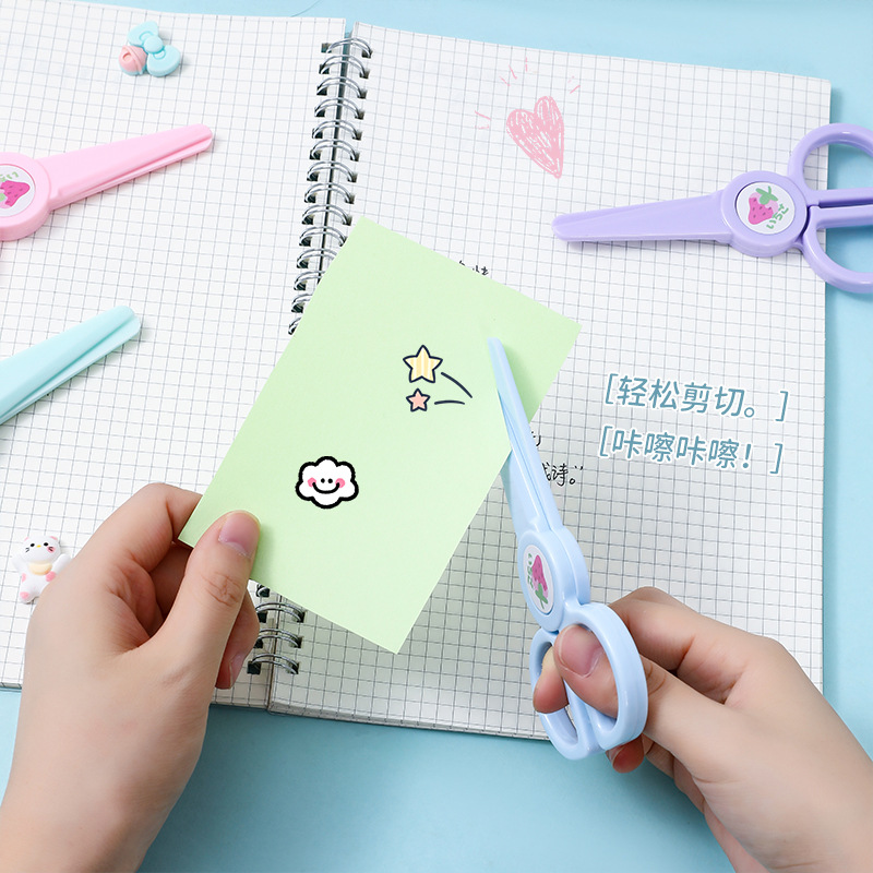 Macaron color children's safety scissors wholesale kindergarten do handmade paper-cutting knife hand ledger stationery portable scissors Specification drawing