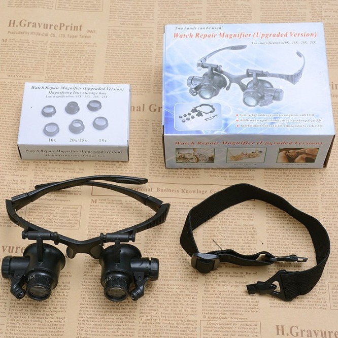 10x, 15x, 20x, 25x LED lamp identification, antique jewelry, watch repair, high-definition head-mounted glasses, magnifying glass Application Scenario