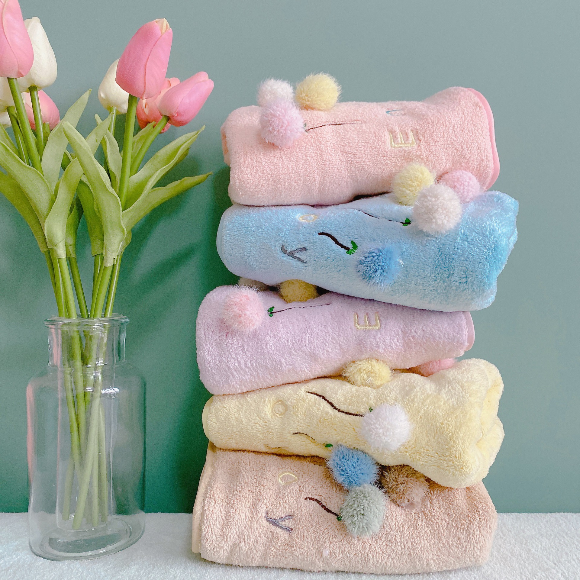 【LOVELY HOME】【 Lovely home 】 Coral velvet towel bath towel mother towel set Lovely dandelion towel Home bath towel beach towel set details Picture