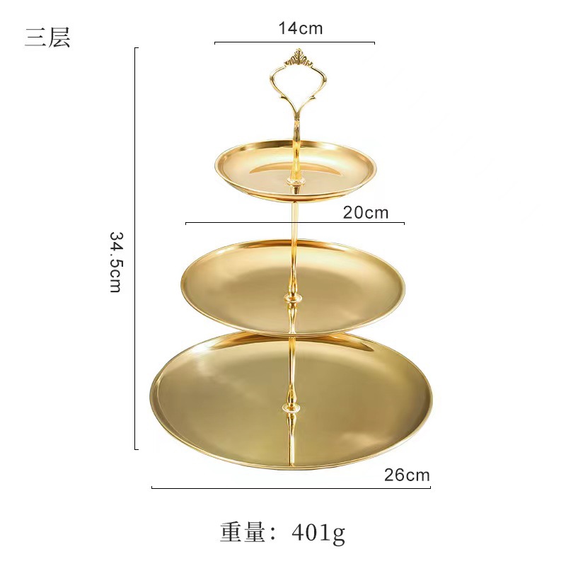 Cross-Border Explosive Fruit Plate Dessert Table 3-Layer Cake Rack Snack Tray Snack Candy Tray Living Room Display Rack Application Scenario