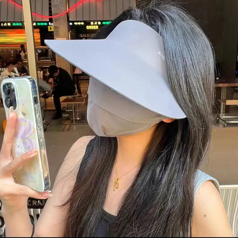 冰丝防晒大帽檐超轻空顶帽子女夏季防紫外线遮脸遮阳网红太阳帽子
