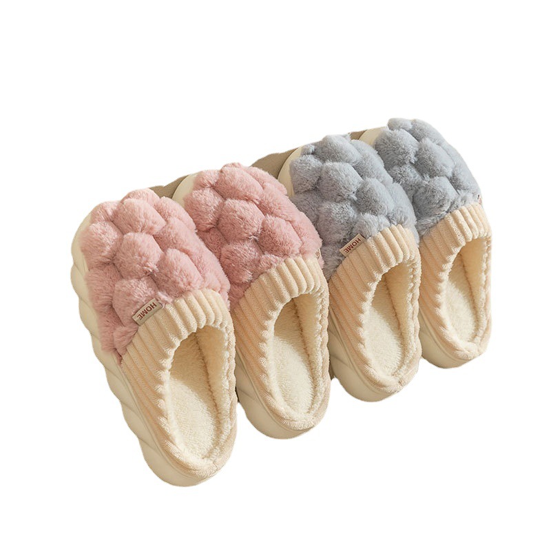 Spot Cotton Slippers Female Autumn And Winter Couples Home With Indoor Warm Non-Slip Plush Home Cotton Slippers Male Item Picture