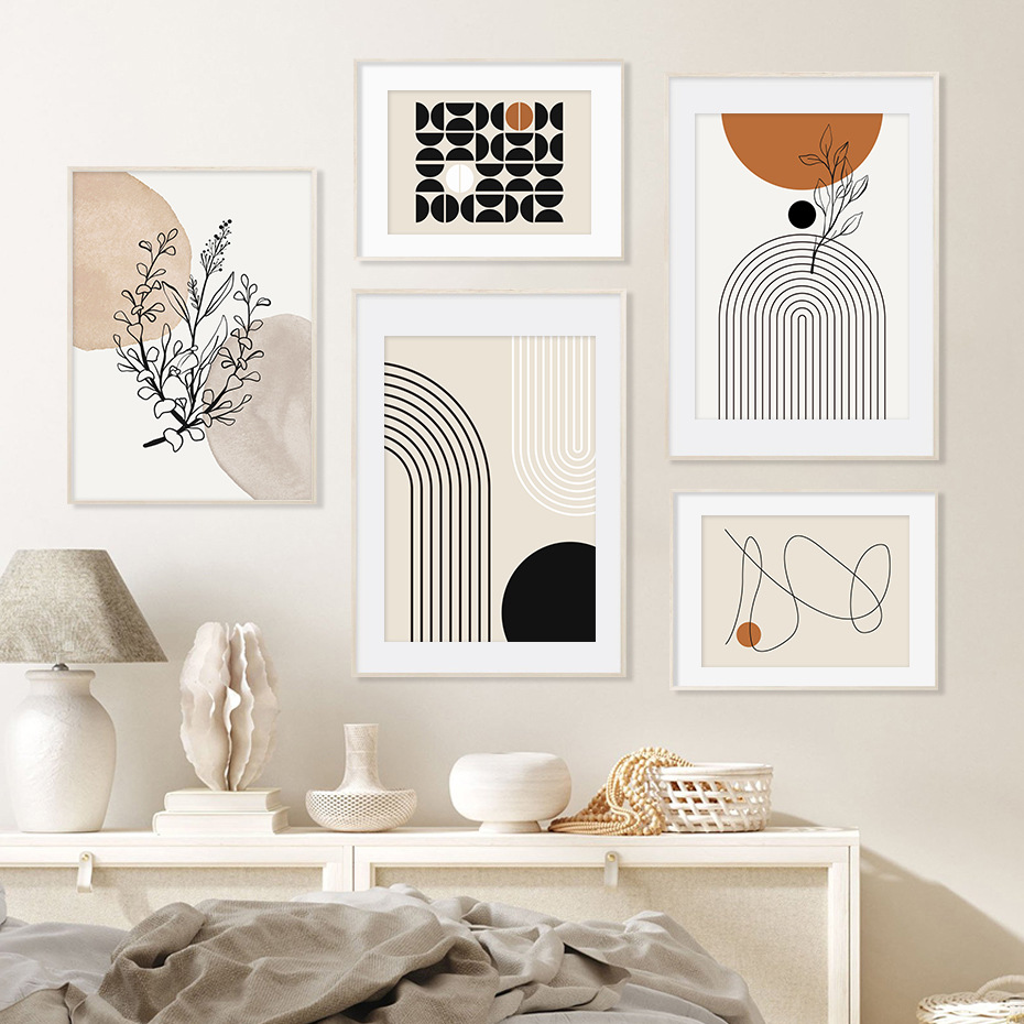 Modern Simple Living Room Decorative Painting Line Abstract Art Sofa Background Wall Hanging Painting Advanced Sense Atmosphere Combination Painting details Picture
