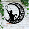 现货Moon Black Cat金属月亮猫摘星猫剪影墙饰室内装饰工艺品批发图