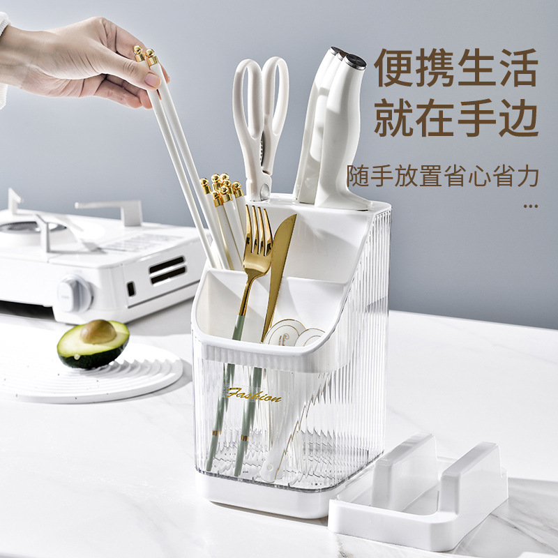 Multi-functional kitchen storage rack, chopstick holder, countertop, cutting board rack, knife storage rack, pot lid rack, cutting board rack 筷笼 Specification image