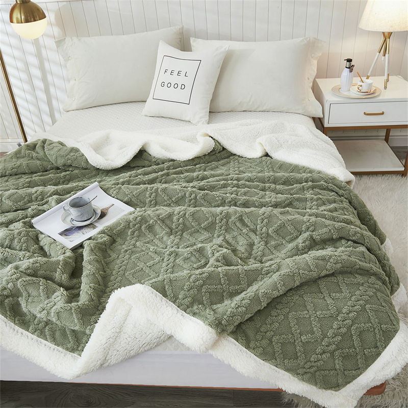 Autumn And Winter Thickened New Tuff Blanket Solid Color Modern Simple Ins Wind Blanket Nap Blanket Wholesale Specification drawing