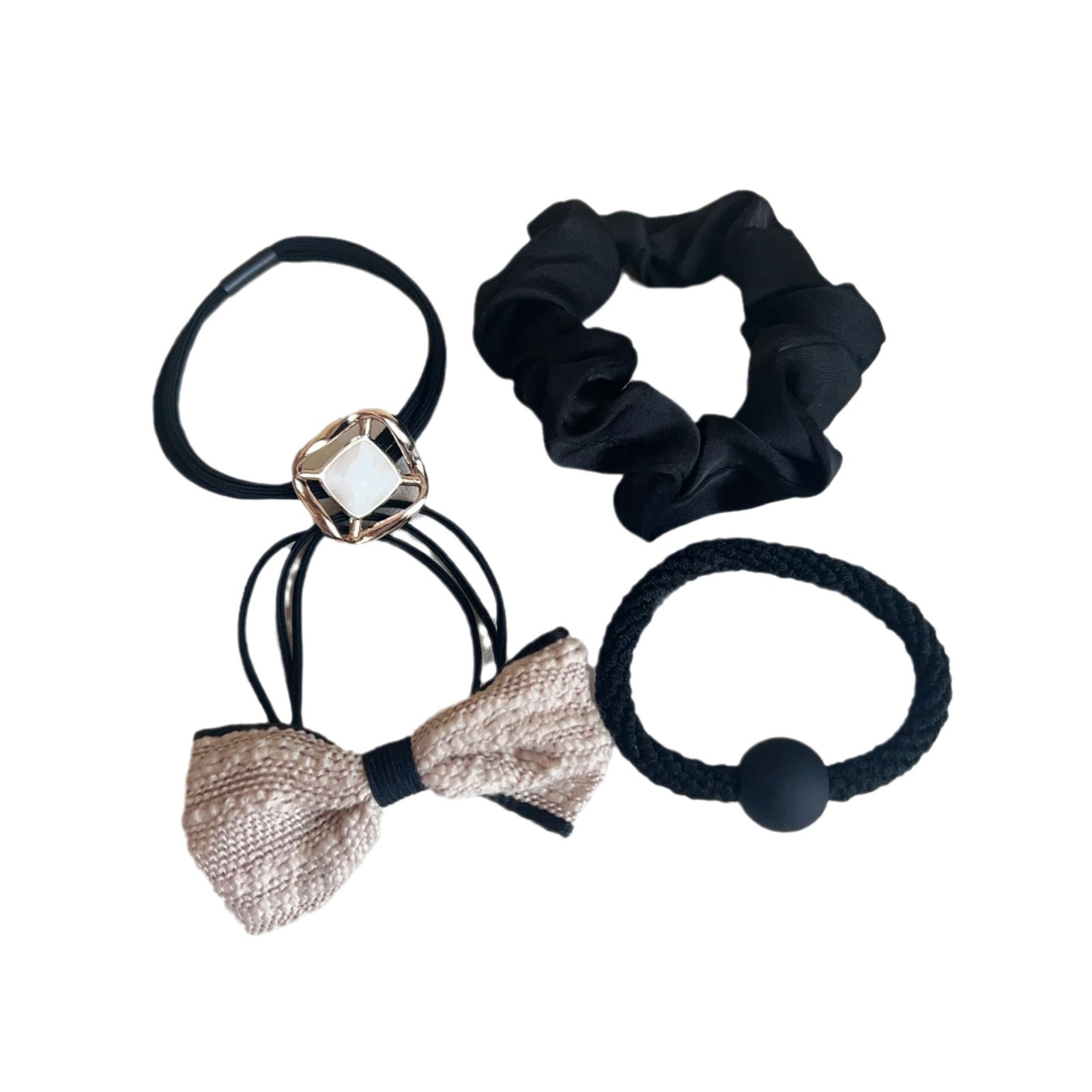 The new 2024 high-end cat's eye stone hair band, adult rubber band, bun and five-pointed star, is a popular female Internet celebrity Item Picture
