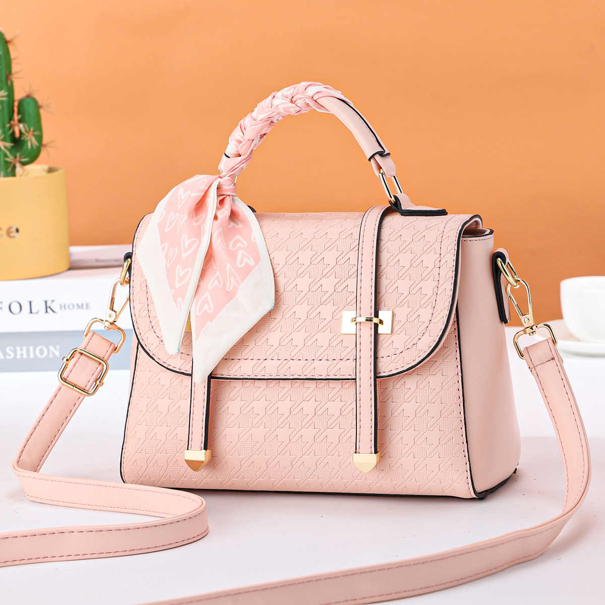 厂家小方包女2025新款印花单肩包时尚质感通勤女士斜跨包handbags