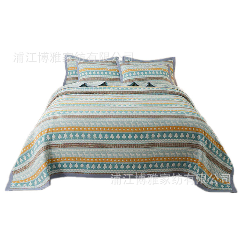 Boya Home Textile Xinjiang Cotton Japanese-style Pure cotton Bed cover three-piece set Long-staple cotton six-layer yarn thin quilt Pillowcase manufacturer wholesale Item Picture