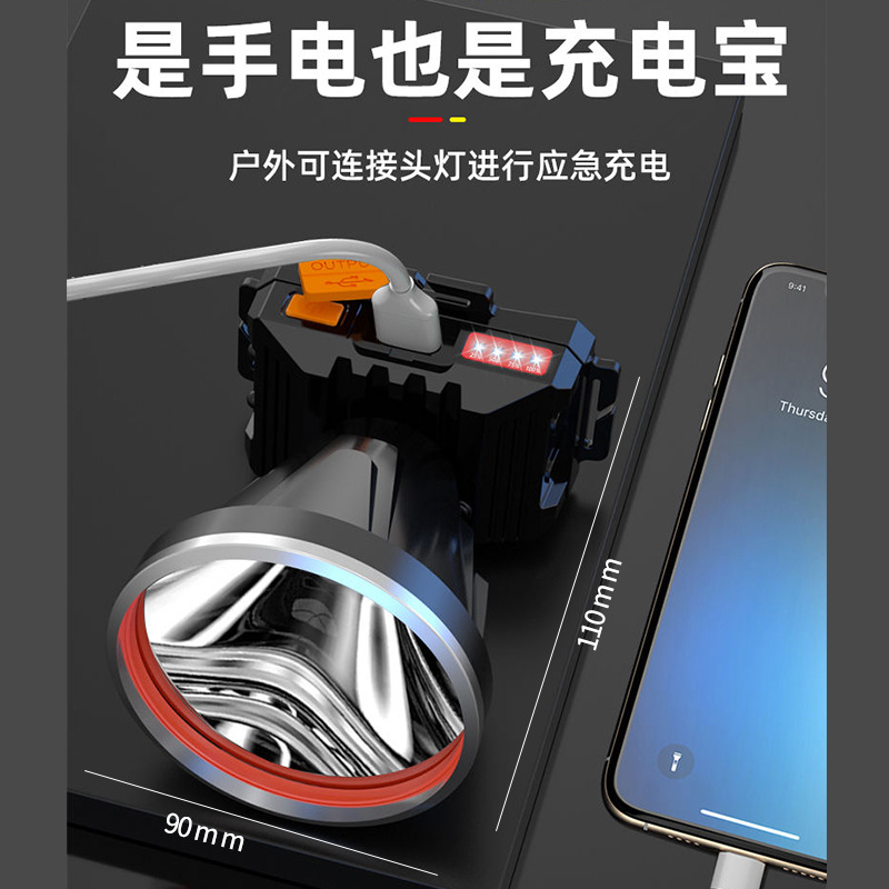 Induction headlamp, long-lasting strong light, ultra-bright, rechargeable outdoor fishing lamp, head-mounted miner's lamp, flashlight Specification drawing