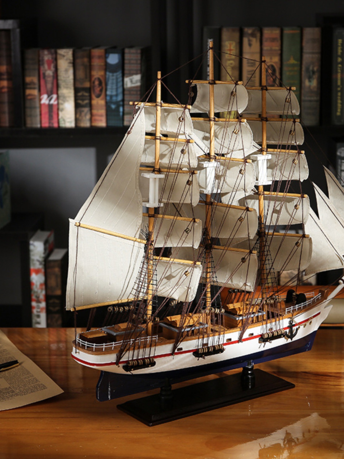 实木大号帆船模型工艺品摆件客厅摆设结婚礼物开业一帆风顺装饰品