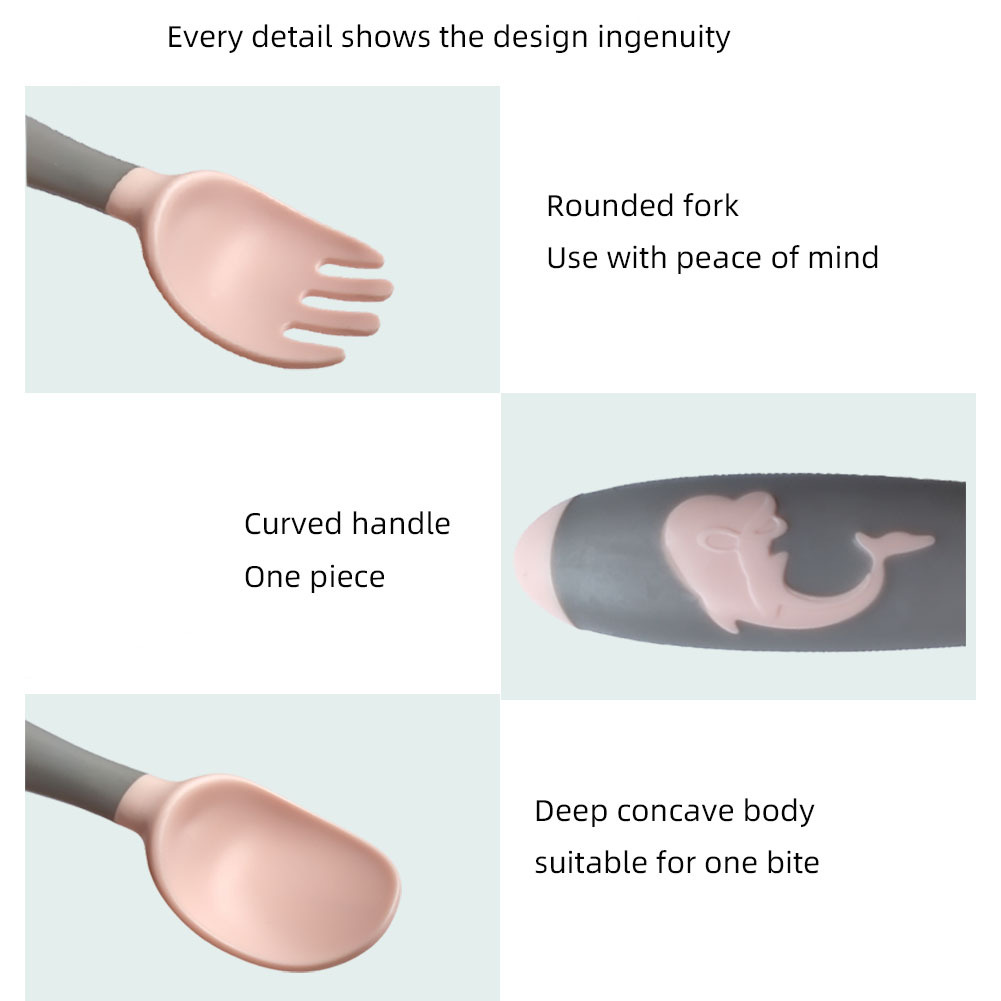 Baby for children spoon fork feeding cutlery tableware Specification drawing