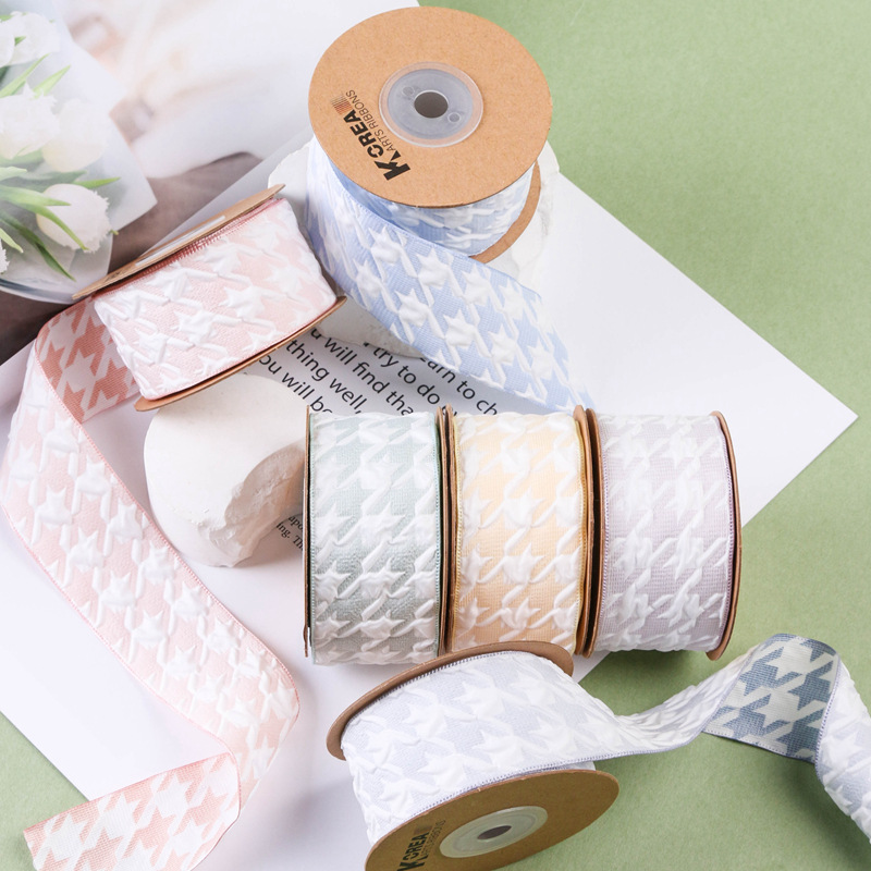 Three-Dimensional Plaid Fabric Webbing Diy Bow Hair Accessories Gift Decoration Florist Flower Packaging Shoes Flower Hat Belt details Picture