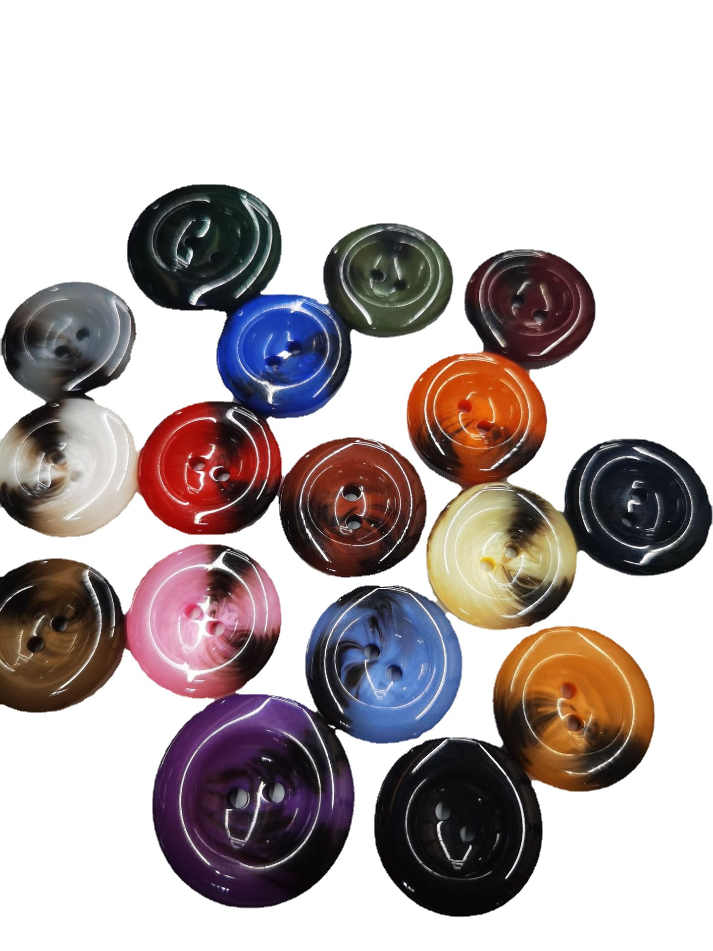 Lotte factory direct supply four-eye resin button rods, patterned buttons, men's and women's windbreaker and overcoat buttons in stock Specification image