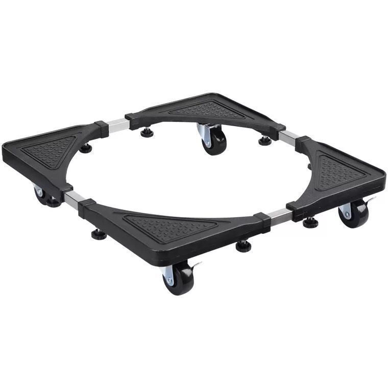 Stainless steel telescopic and adjustable kitchen storage rack, universal washing machine and refrigerator base with wheels, mobile rack bracket Item Picture