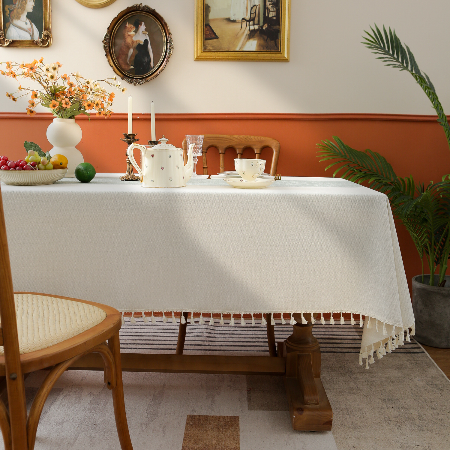 桌布/一次性桌布/防水桌布/桌布布艺/餐垫白底实物图