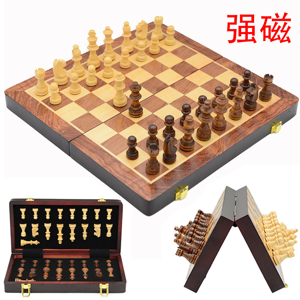 强磁木质国际象棋30cm益智竞技桌上棋牌游戏玩具厂家直销跨境专供