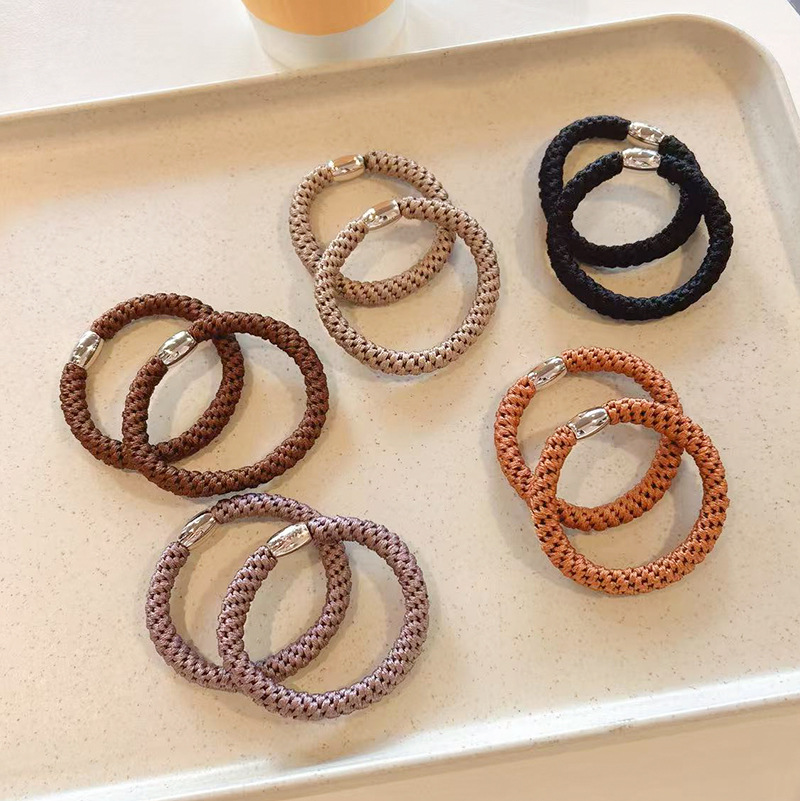 High-elasticity and durable hair band, 2025 new style leather band, women's hair tie, high ponytail, adult leather case, hair tie and headwear details Picture