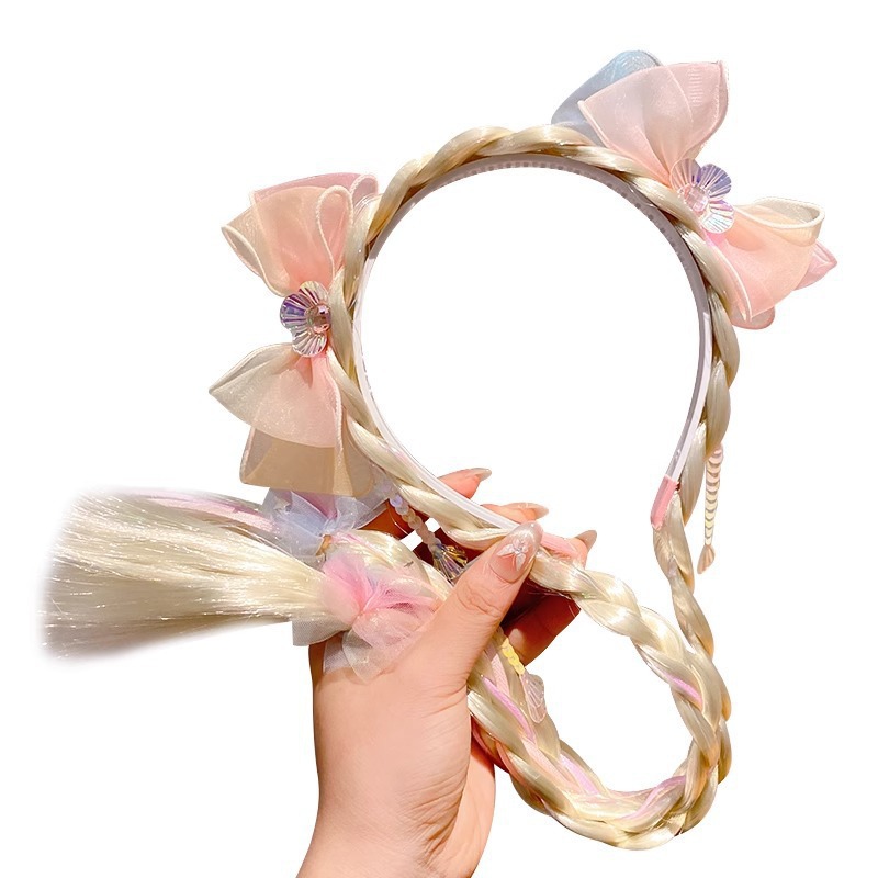 On Children's Day, June 1st, Princess Elsa's headwear, girls' wigs, braids, hair bands, girls' crown hair clips, Elsa's hair accessories Item Picture