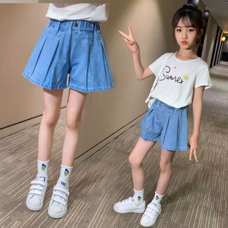 Summer girls' pants for middle-aged and older children 2021 new style, stylish and versatile, loose, middle-aged and older children's summer pants trend
