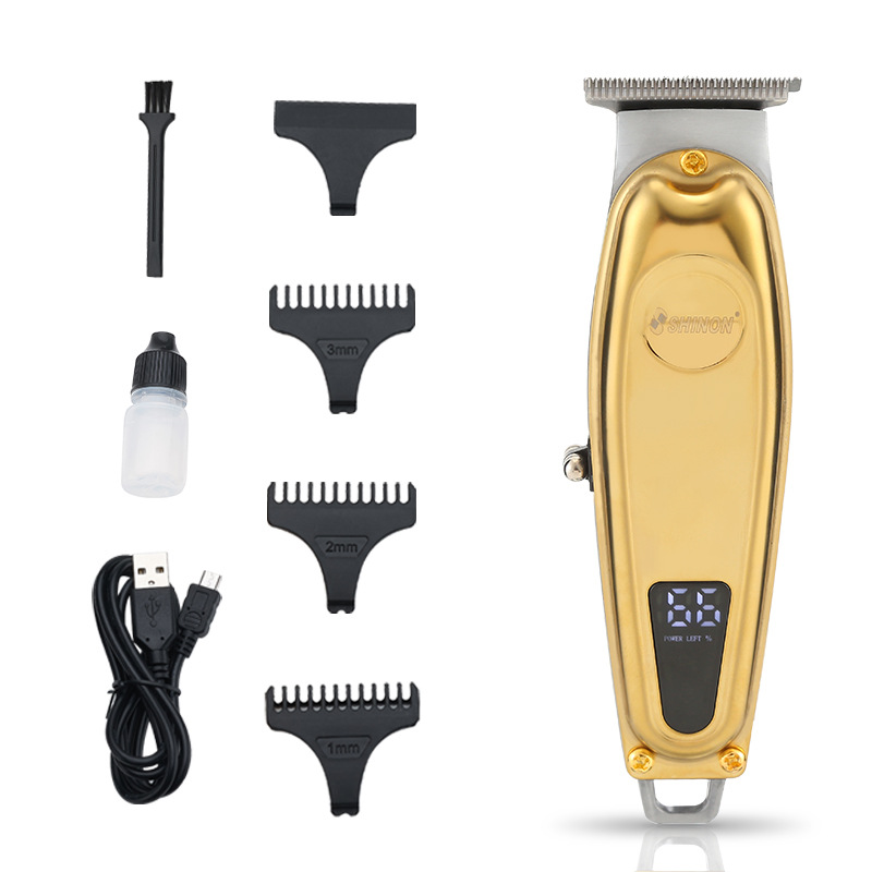 Wholesale of cross-border LCD hair clippers for professional hair salons, small hair clippers, electric clippers, metal hair clippers, oil hair clippers, SHINON Item Picture