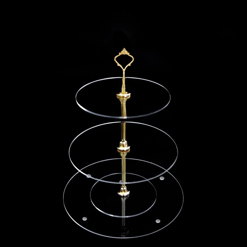 方型圆型 亚克力置物架蛋糕展示架果盘架二层三层多层展示架GD073产品图