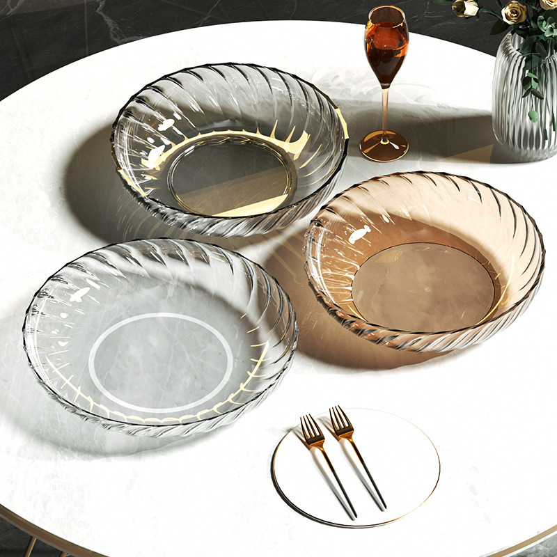 果盘/水果托盘/金属花瓶装饰摆件/三层甜品架/玻璃盘产品图