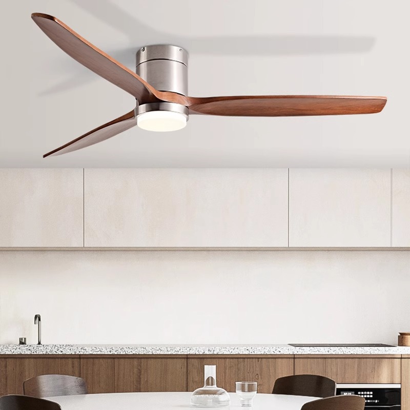 Retro solid wood fan lamp, dining room, living room, high wind power ceiling fan lamp, home, bedroom, ceiling variable frequency electric fan chandelier Specification image