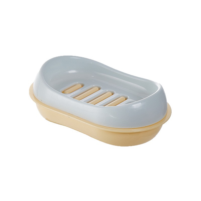 New cute round, simple double-layer draining soap box for bathroom face soap box, plastic soap box for washroom Item Picture