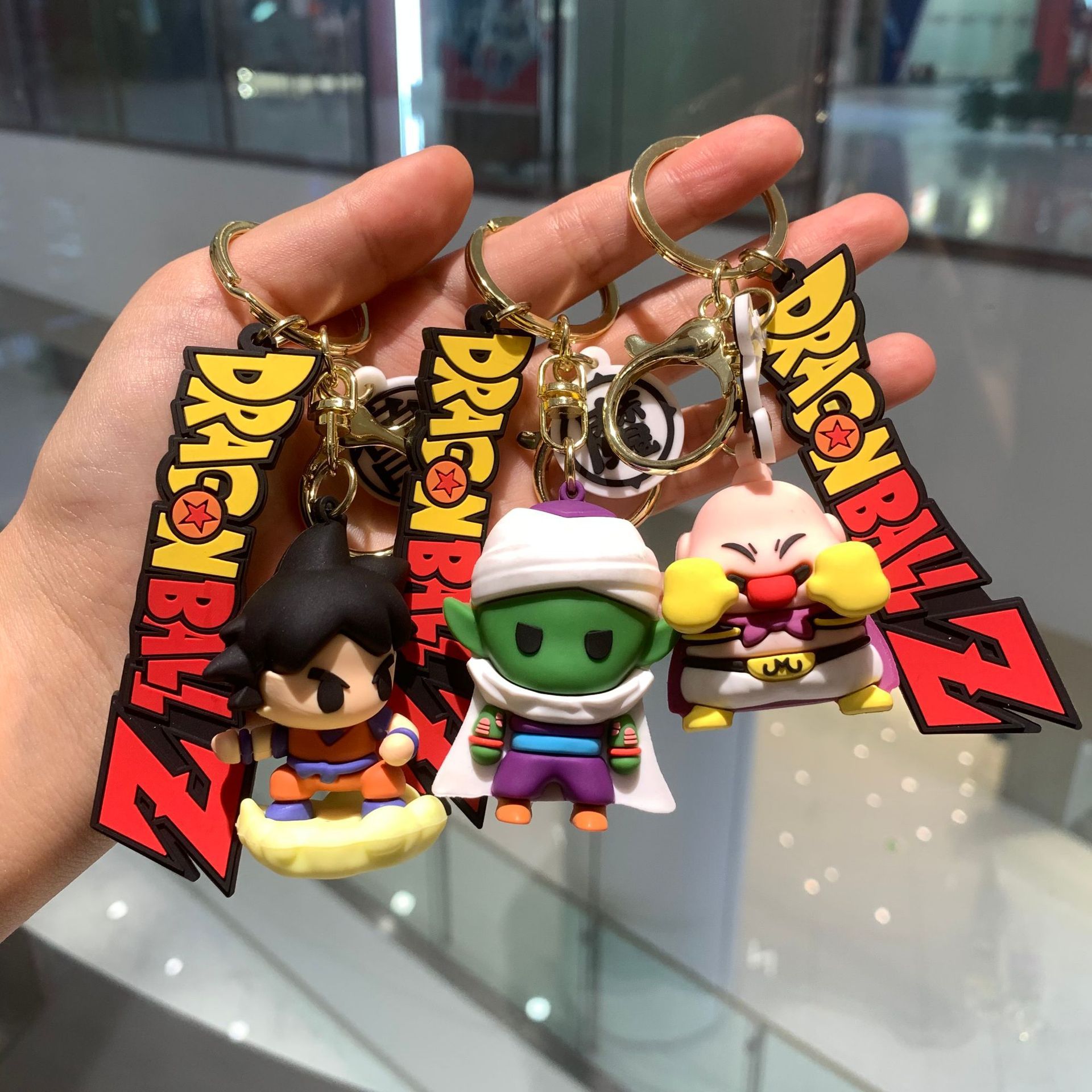 Cartoon Seven Dragon Ball Keychain Creative Cute Wukong Pvc Figure Car Pendant Cute Bag Hanging Ornaments