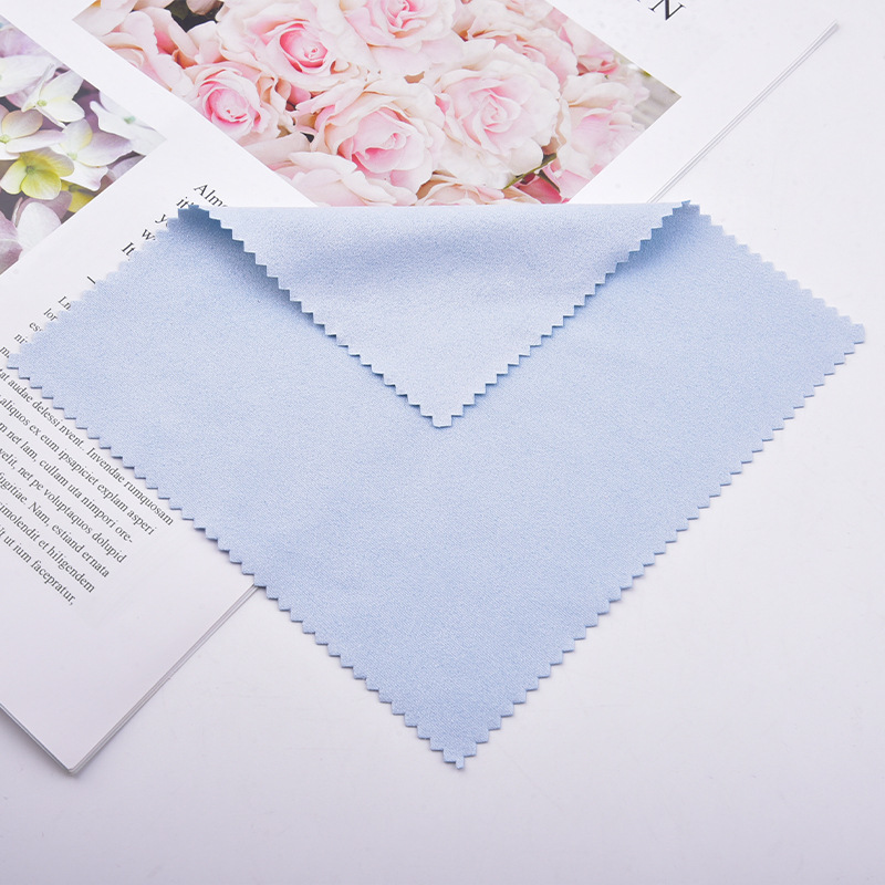 Source factory wholesale suede superfine fiber eyeglass cloth, lens cleaning, polishing and wiping cloth in stock Specification image