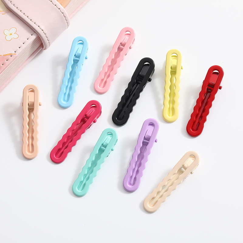 5cm glossy paint wavy hair clip, spring and summer macaron-colored seamless hair clip, diy handcrafted material, hair clip and hairpin accessories