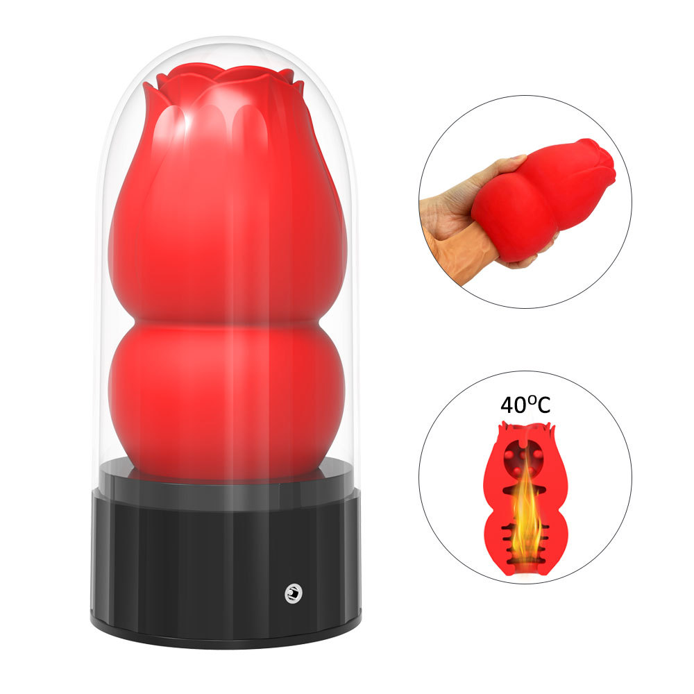 Foreign trade male USB heating exercise device, rose clip suction airplane cup, male masturbation device, adult products full figure