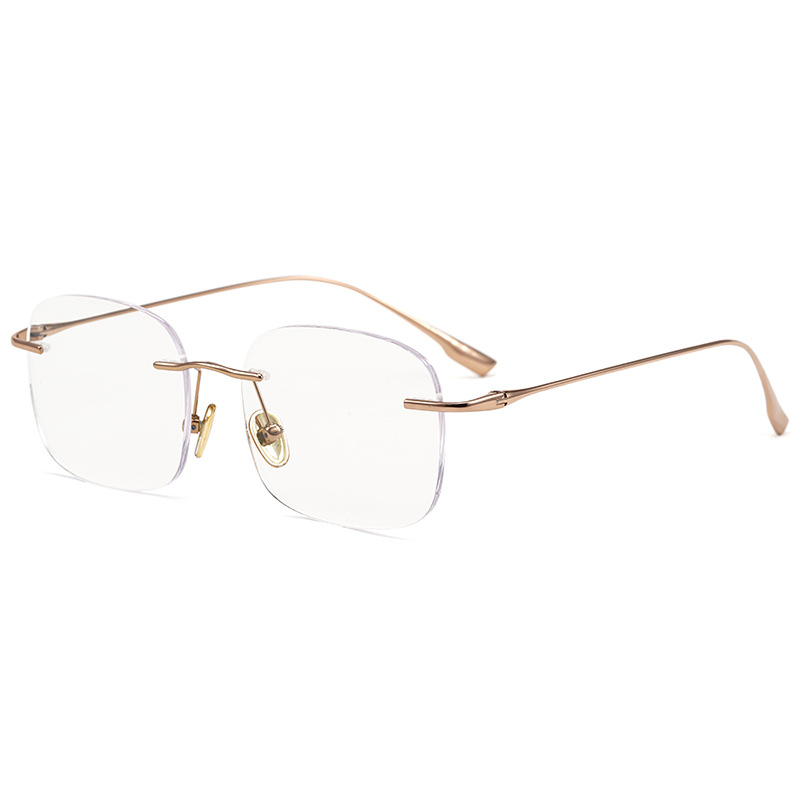Xiaohongshu's best-selling frameless glasses, flat light glasses, anti-blue light goggles, ultra-light pure titanium glasses frames, and no-makeup glasses for women Item Picture