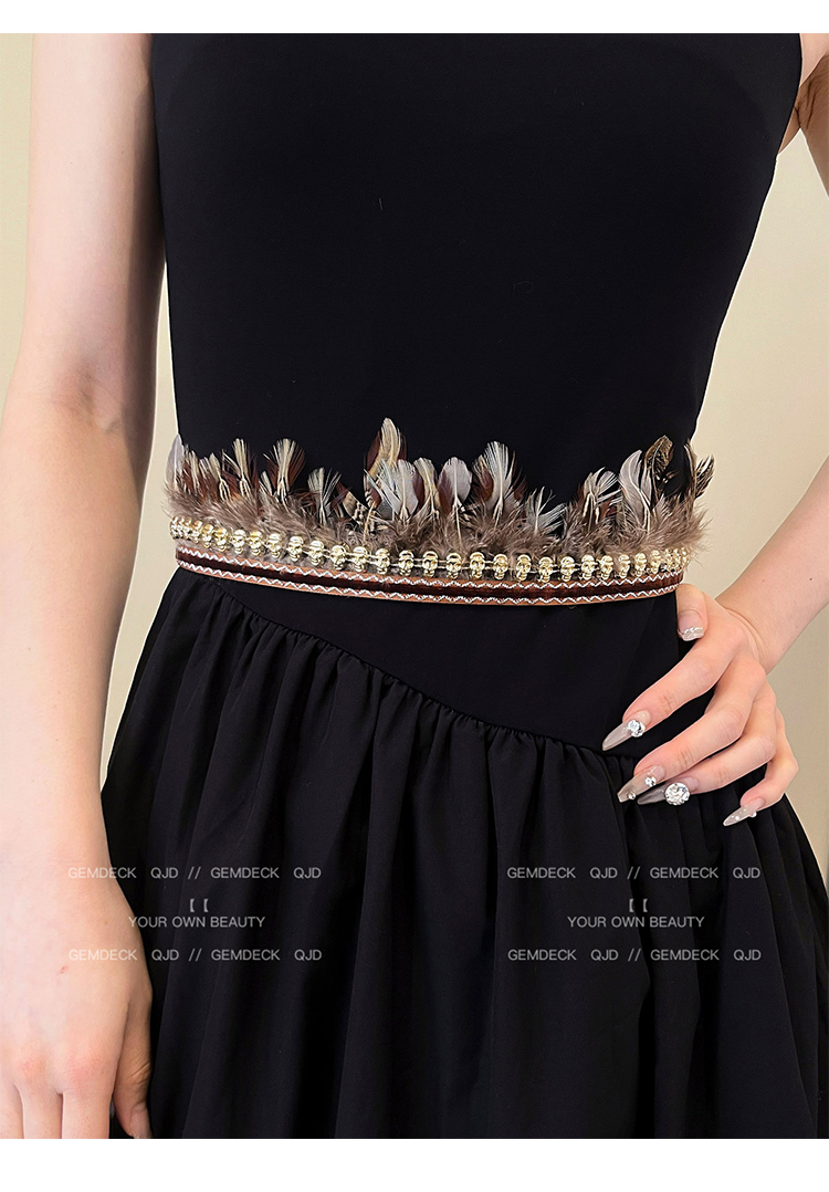Bohemian brown woven waist chain for women 2026, new retro ethnic style waist belt and rope decoration, waist accessory pic 11